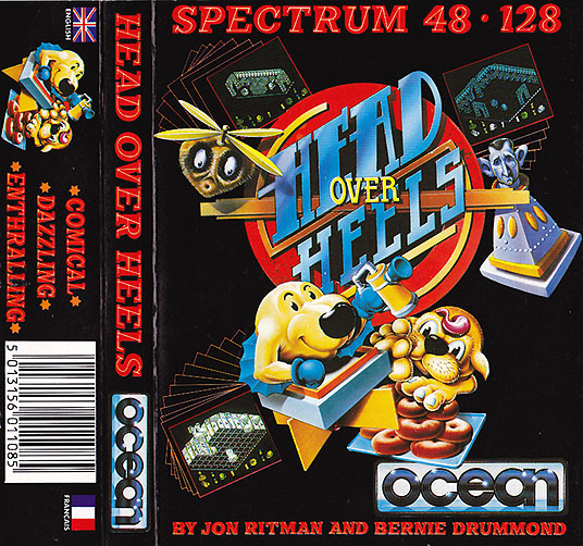 Head Over Heels cassette inlay art showing the two characters