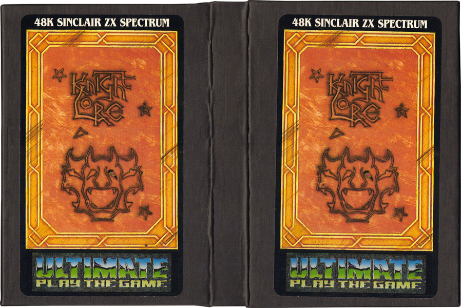 Knight Lore cassette inlay art showing a knight and a castle